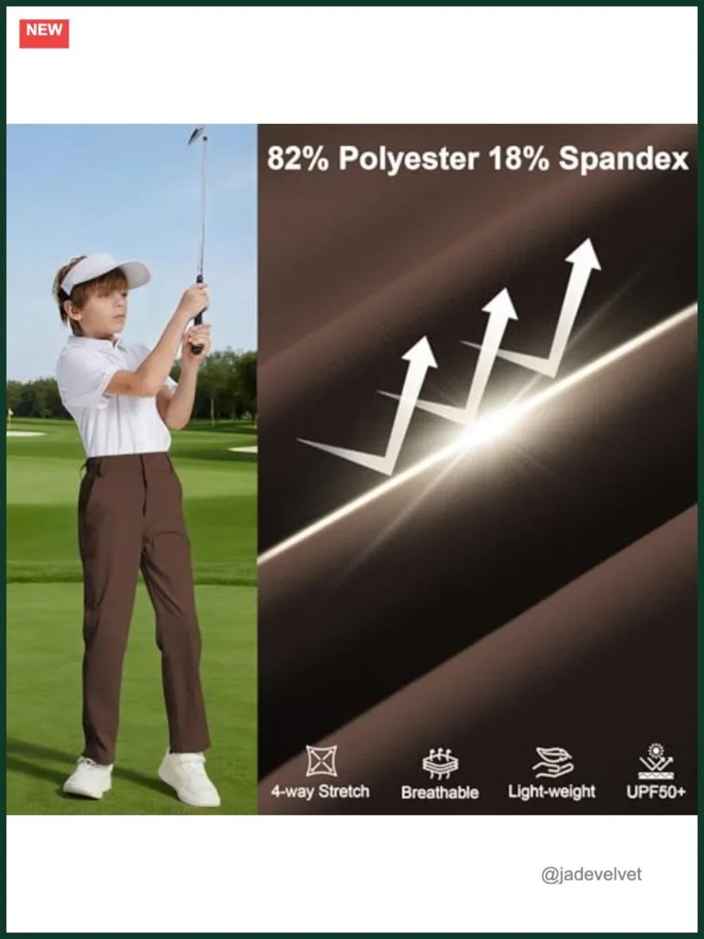 Boys Golf Pants Quick Dry Stretch Performance Dress Pants School Uniform Flat